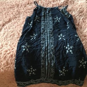 Navy blue floral dress